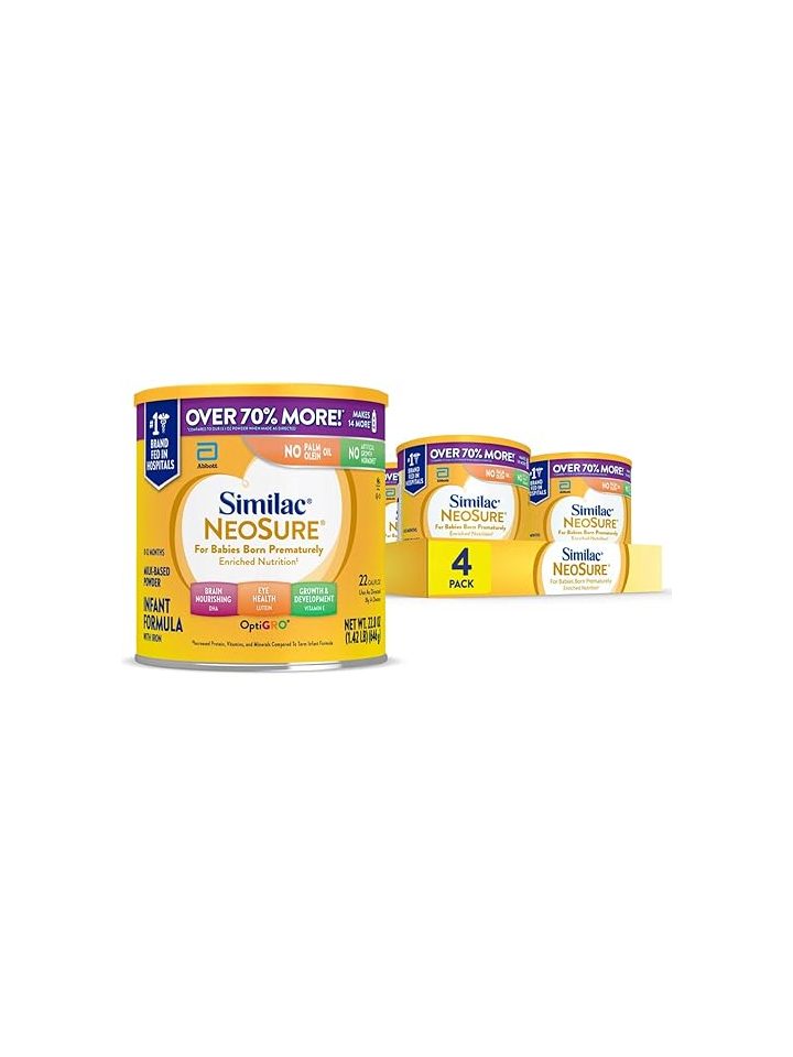 Similac NeoSure Prematüre Taburculuk Sonrası Bebek Maması Tozu 22.8 oz 646 g r– 4’lü Paket