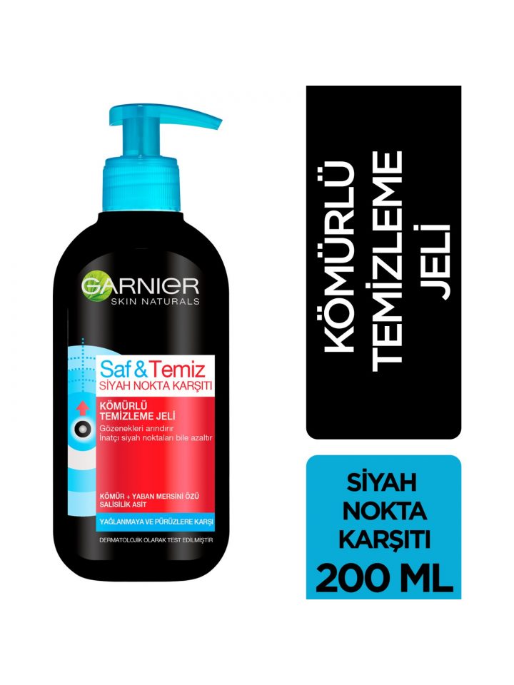 Garnier Saf Temiz Kömürlü Siyah Nokta Karşıtı Temizleme Jeli 200 ml