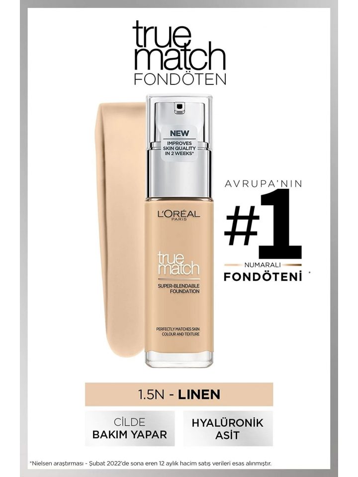 Loreal Paris True Match Fondoten No 1 5 N