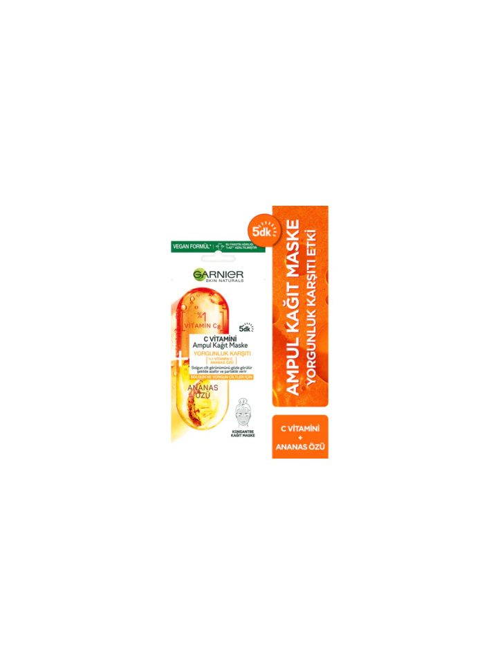 Garnier Taze Karışım C Vitamini Kağıt Yüz Maskesi 15g